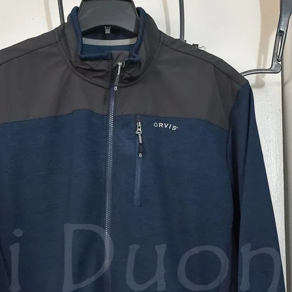 Orvis men bonded mesh full-zip Jacket BLUE - Picture 3 of 12